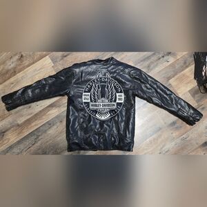 Kids Harley-Davidson Black Leather Jacket with White Back Emblem